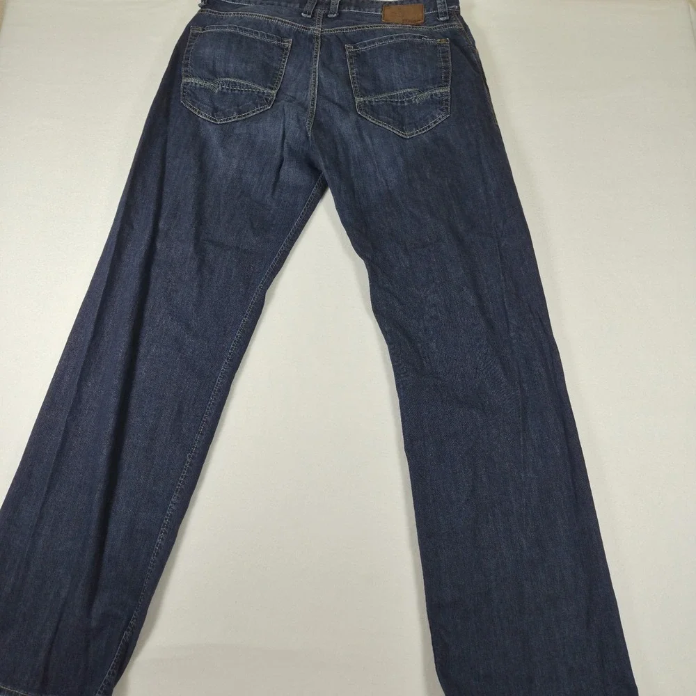 Mavi Max Blue Jeans Men's 34x34 Mid-rise Baggy Wide Leg Dark Wash